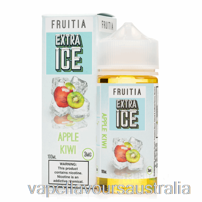 Vape Australia Apple Kiwi - Extra Ice - Fruitia - 100mL 0mg